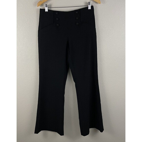 Cache Womens 4 Black Sailor Button Front Wide Leg Pant - Picture 1 of 5